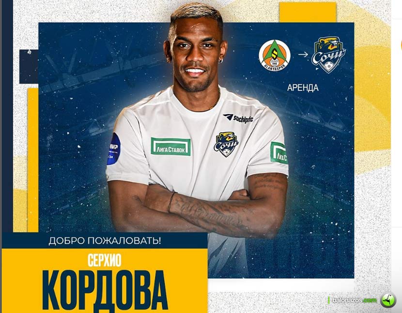 Sergio Córdova&nbsp;se incorporó al FC Sochi