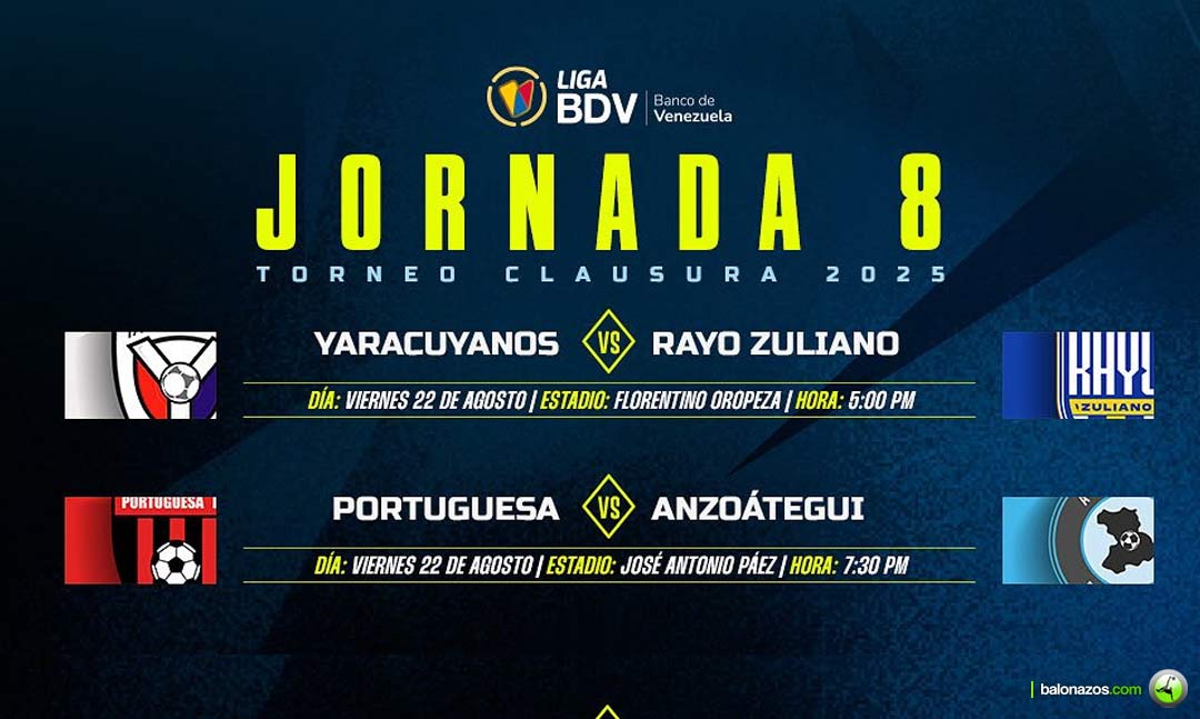 Jornada 8 arranca este viernes